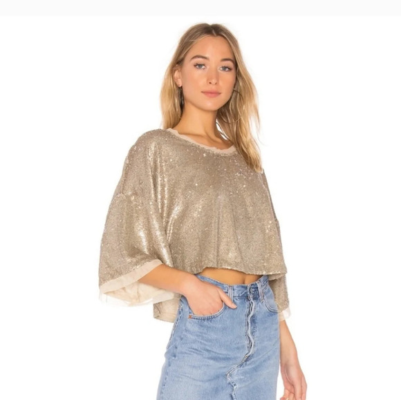 FREE PEOPLE Champagne Dreams Top sequin hold. Size XS - Picture 6 of 16